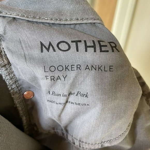 Mother The Looker Gray Raw Hem Ankle Jeans - 27 - Picture 10 of 10